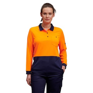 King Gee Women's Workcool Hyperfreeze Hi-Vis Long Sleeve Polo Shirt ( K44730)