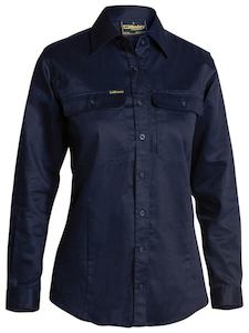 Bisley Ladies Drill Shirt - Long Sleeve-(BL6339)