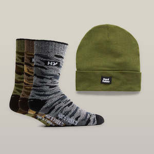 Work clothing: Hard Yakka Camo Sock & Beanie Bundle (Y22943)