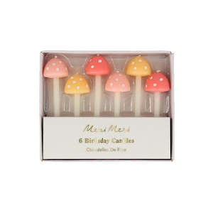 Meri Meri Mushroom Birthday Candles - 6 Pkt