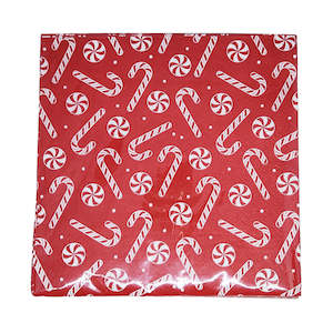 Event, recreational or promotional, management: Candy Cane Christmas Napkins - Lunch 20 Pkt