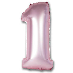 Giant Chrome Light Pink Number Foil Balloon - 1