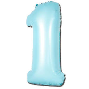 Giant Matte Light Blue Number Foil Balloon - 1