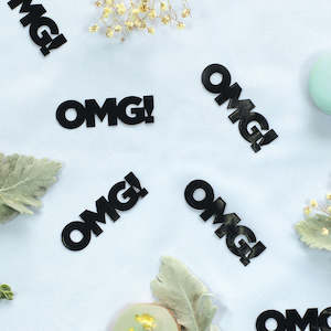 Event, recreational or promotional, management: Black Jumbo Confetti - OMG!