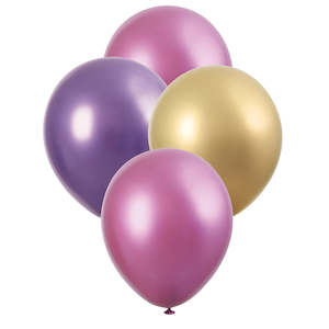 Event, recreational or promotional, management: Value Balloons Pack of 6 - Metallic Pink Purple & Gold