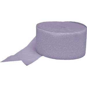 Event, recreational or promotional, management: Lavender Crepe Streamer