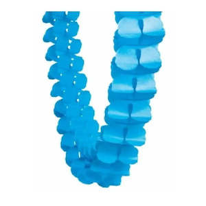 Five Star Electric Blue Honeycomb Garland - 4 Metres