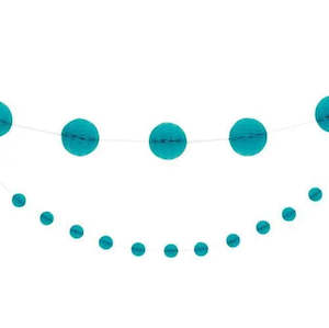 Event, recreational or promotional, management: Teal Honeycomb Ball Garland