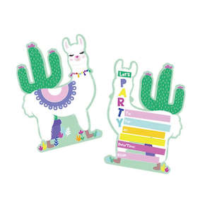 Llama Invitations - 8 Pkt