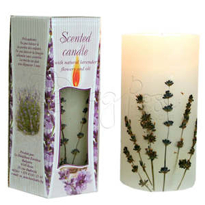 Cosmetic: Candle with Lavender Oil & Lavender Blossoms 1kg.