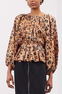 MARA HOFFMAN Maud Top - Leopard Sz2 - NZ Small