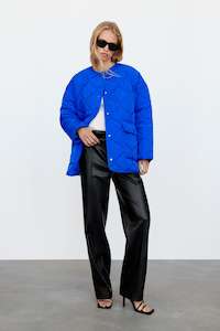 Quilted Liner Jacket- Cobalt