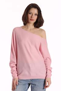 Second hand clothing: MINNIE ROSE Cashmere Off Shoulder Top - Pink SzM