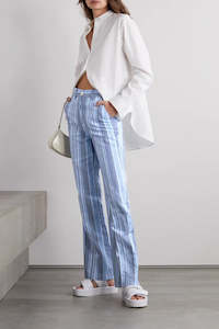 Second hand clothing: SEE BY CHLOÉ Cotton & Linen-Blend Straight-Leg Pants FR38 NZ8