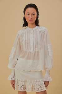 Second hand clothing: FARM RIO Long Sleeve Organic Cotton Blouse SzL