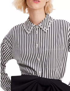 KATE SPADE Acrobat Stripe Embellished Shirt SzS