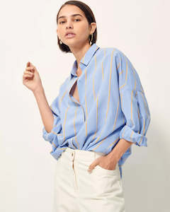 Second hand clothing: SESSÙN Celona Shirt / Blue - Medium