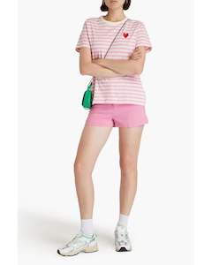 Second hand clothing: CHINTI & PARKER Embroidered Pink Stripe T Shirt SzM