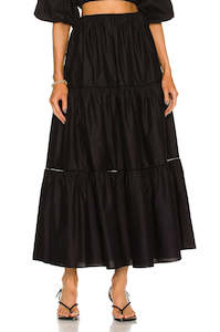 Second hand clothing: MATTEAU Tiered Skirt  - Black Sz3 NZM