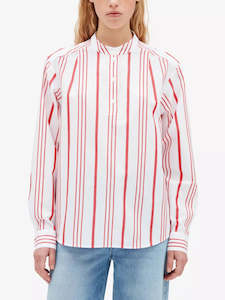 CLAUDIE PIERLOT Stripe Blouse - Red Sz38 NZ10