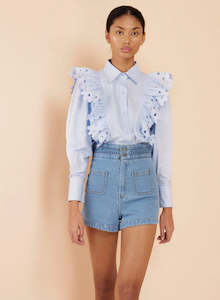 MAGALI PASCAL Tilia Poplin Shirt  - Hydrangea SzS