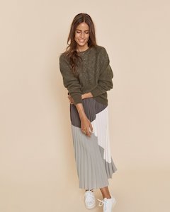 MOS MOSH Morella Plisse Skirt - Olive SzM