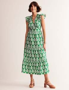 BODEN May Midi Tea Dress - Green Tambourine, Floret Sz12