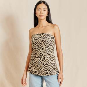 Second hand clothing: ALBARAY Animal Cotton Bandeau Top