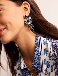 BODEN Cluster Jewel Earrings - Blue