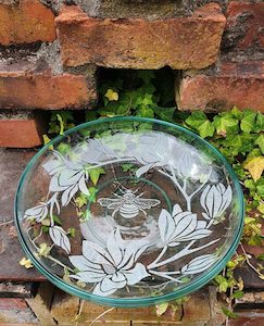 Large Magnolia Glass Bowl