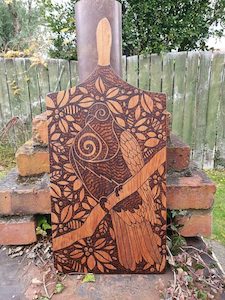 Creative art: Kereru Rimu Board