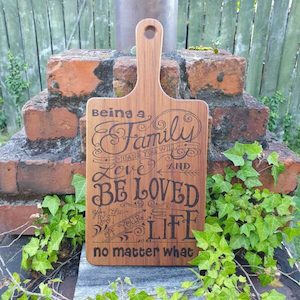 Creative art: Family Saying Rimu Board