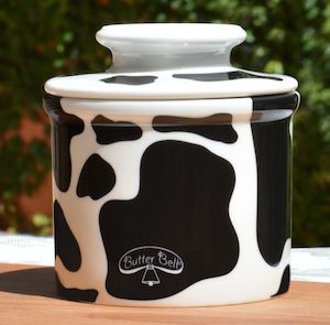 Homewares: Black & White Cow Pattern Butter Bell Crock