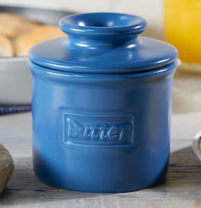 Navy Matte Cafe Butter Bell Crock