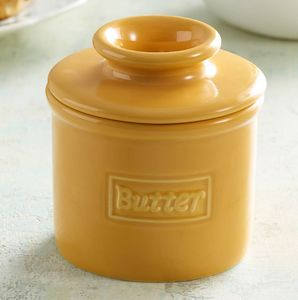 Golden Yellow Cafe Retro Butter Bell Crock