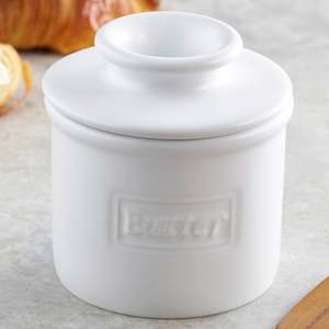 Matte White Cafe Butter Bell Crock