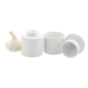 White Petit Butter Bell Crock - Set Of Two