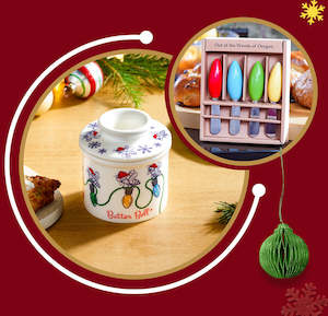 Gift Set: Christmas Honey Bee Butter Bell® Crock + Holiday Lights Spreader Set