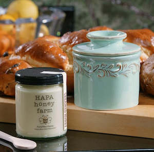 Holiday Gift Set: Antique Sea Spray Butter Bell® Crock + Hapa Honey “Best in Show”