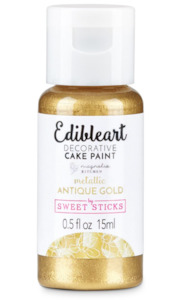 Edible Metallic Paint Antique Gold 15ml