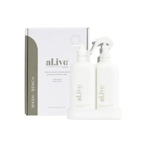 Al.ive Lemon Myrtle and Honeydew Bench Spray & Hand Wash Kitchen Duo