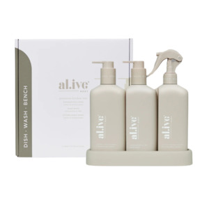 Al.ive Lemon & Pomegranate Dish Wash, Bench Spray & Hand Wash Kitchen Trio