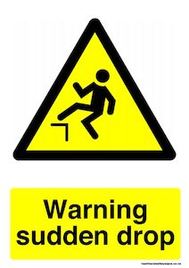 Home / ACM signs / Danger & Warning signs / Warning sudden drop warning sign