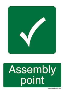 Home / ACM signs / Directional signs / Assembly point green