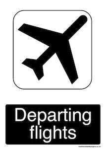 Workplace health and safety: Home / ACM signs / General signs / Departing flights