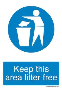 Home / ACM signs / Rubbish & Recycling signs / Keep this area litter free