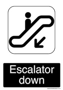 Home / ACM signs / Directional signs / Escalator down