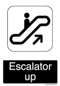 Home / ACM signs / Directional signs / Escalator up black