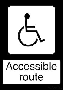 Home / ACM signs / Hygiene & Disability signs / Wheelchair accessible route