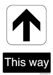 Home / ACM signs / Directional signs / This way up black